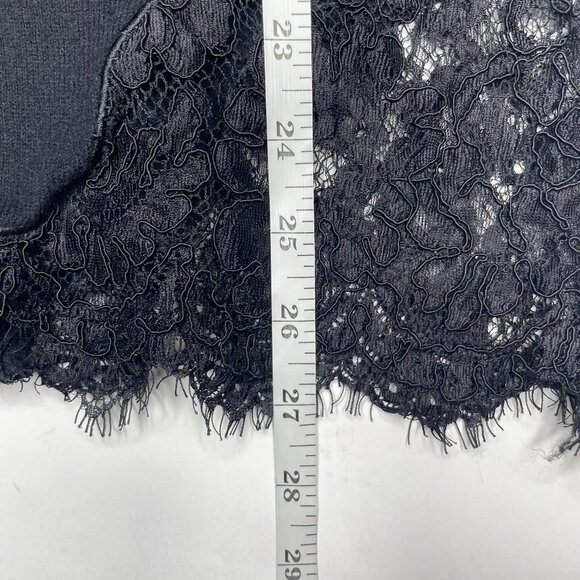 Soft Surroundings Black Lace Trim V-Neck Wool Blend Bell Sleeve Sweater Tunic S - Picture 9 of 13